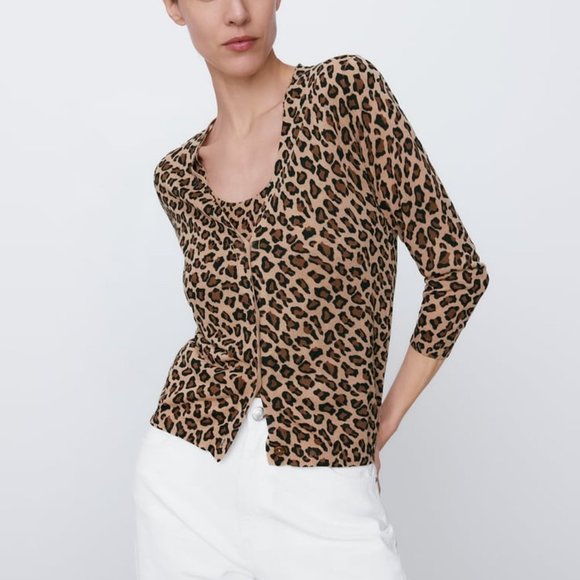zara leopard sweater